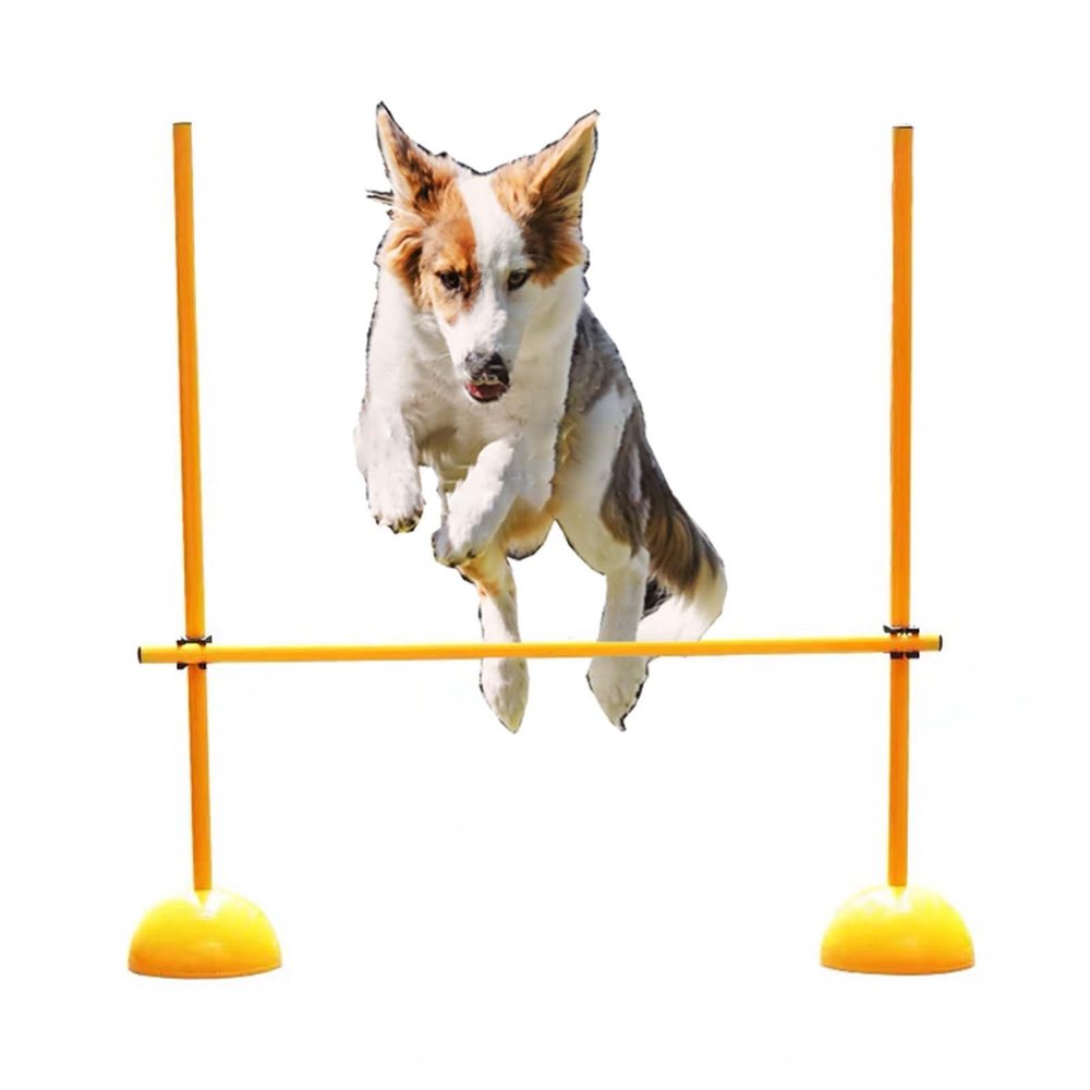 CMYUN Dog Jumping Training Exercise Equipment/Soccer Agility Poles with Base, Speed Agility Hurdles for Adult Kids, Adjustable Track & Field Hurdle(150cm(59"))