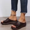 Sandals for Women Wedge Shoes Summer Womens Platform Orthotic Leather Arch Support Casual Dressy Wedges Slides view 2