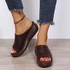 Sandals for Women Wedge Shoes Summer Womens Platform Orthotic Leather Arch Support Casual Dressy Wedges Slides view 4