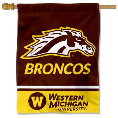 College Flags & Banners Co. Western Michigan Broncos Wordmark Logo House Flag Banner