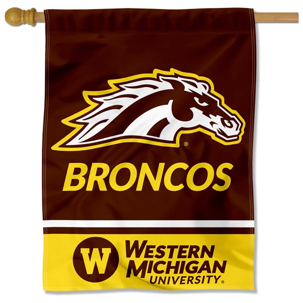 College Flags & Banners Co. Western Michigan Broncos Wordmark Logo House Flag Banner