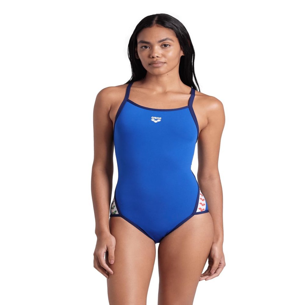 ARENA Women's Icons Solid Sports Swimsuit Super Fly Back Racing Training Competitive Swim Bathing Suit Athletic Swimwear, Royal/Navy, US Size 36