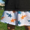 Mens Drawstring Shorts Star Graphic Print Workout Athletic Basketball Casual Summer Running Shorts(White Orange X-Small) view 2
