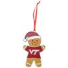 Virginia Tech Hokies Gingerbread Man Metal Christmas Ornament view 1