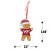Virginia Tech Hokies Gingerbread Man Metal Christmas Ornament view 2