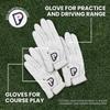 PUR3 Cabretta Leather Golf Gloves Men | Multi-Pack | Real Genuine Ultra Soft Leather Golf Glove | with Ball Marker (3 Pack (Pearl White), Medium-Large, Worn on Left Hand (for Right Handed Golfers)) view 2