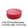 5 Pack 2.36-Inch (60 mm) Lightweight Mini Air Hockey Pucks - Durable 3mm Thick Replacement Accessories for Small Air Hockey Tables - 0.19oz (5.5g) for Fast Mini Gameplay for Kids view 3