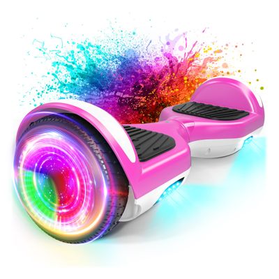 SISIGAD Scooter, Electric Scooters with 6.5" Flash Wheels & LED Headlights Fender Lights, All Terrain for Girls Boys Kids Ages 5+
