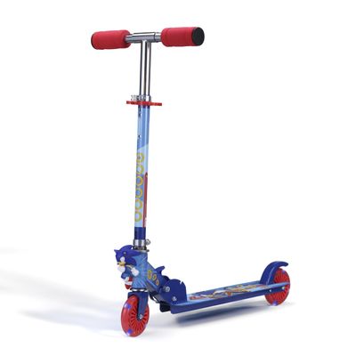 Sonic The Hedgehog 2 Wheel Kick Scooter with Light Up Wheels Foldable, Non-Slip Deck, Comfortable & Smooth Ride