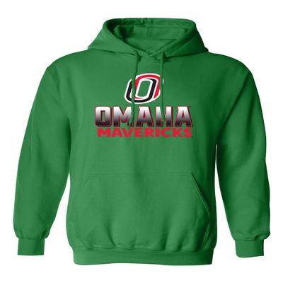 CornBorn Nebraska Omaha Mavericks Hoodie - Sweatshirt Full Color Fade Omaha Mavericks - Light Green - 3X
