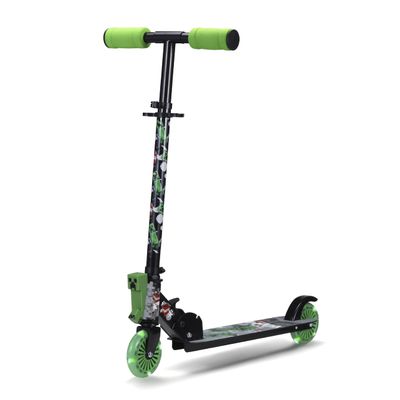 Minecraft 2 Wheel Kick Scooter with Light Up Wheels Foldable, Non-Slip Deck, Comfortable & Smooth Ride