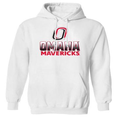 CornBorn Nebraska Omaha Mavericks Hoodie Mens - Hooded Fleece Full Color Fade Omaha Mavericks - White - 3X