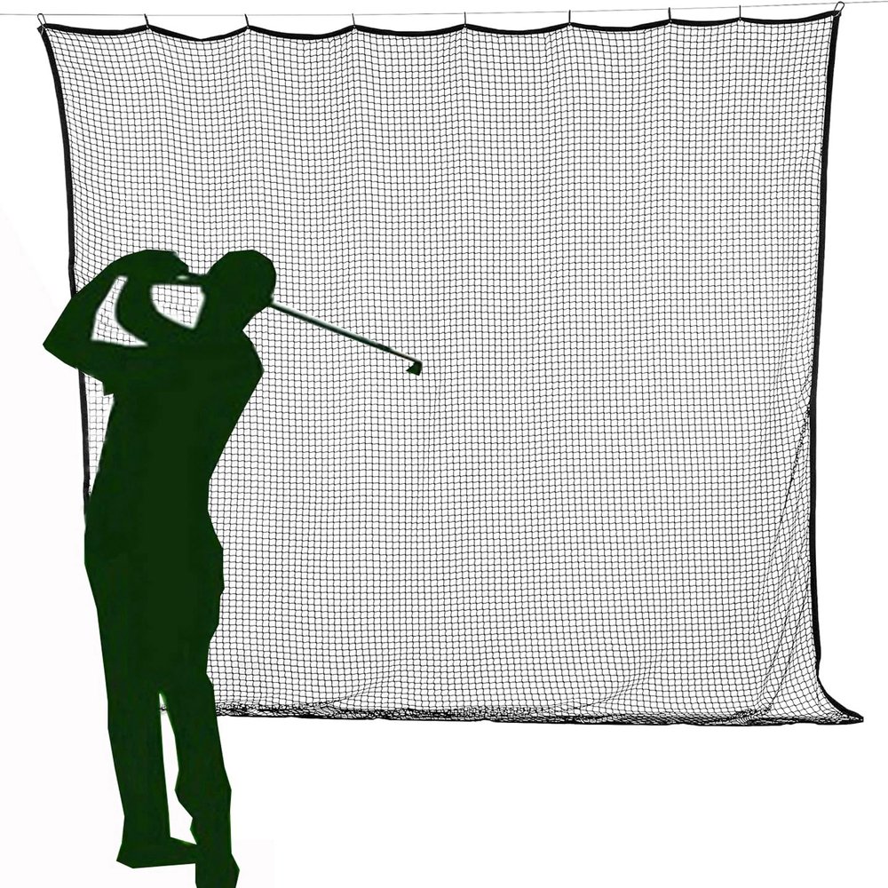 10ft x 15ft Multi-Sports Netting in/Outdoor Weatherproof Frequent Use Golf Hitting Practice Net Strong 150 LB Tested Nylon Mesh Net 1-Inch Mesh Holes for Golf Baseball Hockey Soccer Lacrosse LAX