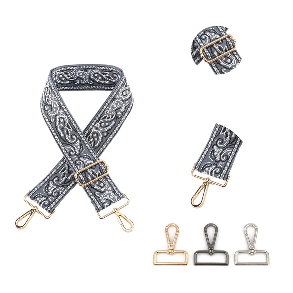 FURUIM2024M Bag Straps Handbag Bag Strap 5CM Wider Thickened Jacquard Braided Colorful Shoulder Bag Adjustable Belt Adjustable Bag Straps(KE172-A16,Light Gold Buckle)