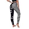 Women's Halloween Leggings 3D Black Pumpkin Stripe Printed Nightmare Before Christmas High Waisted Stretchy Pants view 2