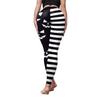 Women's Halloween Leggings 3D Black Pumpkin Stripe Printed Nightmare Before Christmas High Waisted Stretchy Pants view 4