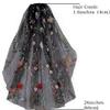 Acenail Wedding Veil Lace Short Bride 2 Tiers Veils Waist Edge Veils with Comb Bridal Tulle Veil for Brides (Floral) view 3