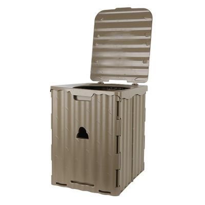 DYINGZL Camping Portable Toilet With Lid Large Collapsible Travel Toilet,Collapsible Emergency Car Potty,Suitable For Car/Boat/Beach/Hiking/Long Trip(Brown), 37cm