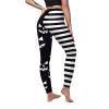 Women's Halloween Leggings 3D Black Pumpkin Stripe Printed Nightmare Before Christmas High Waisted Stretchy Pants view 2