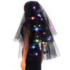 Acenail Light up Black Veil Wedding Veil Butterfly LED Tulle Bride Veil Bow Bridal Veils with Comb Halloween Veils for Women (Butterfly A) view 1