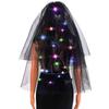 Acenail Light up Black Veil Wedding Veil Butterfly LED Tulle Bride Veil Bow Bridal Veils with Comb Halloween Veils for Women (Butterfly A) view 2