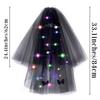 Acenail Light up Black Veil Wedding Veil Butterfly LED Tulle Bride Veil Bow Bridal Veils with Comb Halloween Veils for Women (Butterfly A) view 3