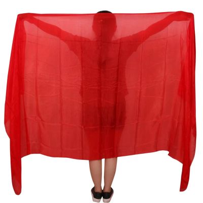 HCSNTVPU Belly Dance Silk Scarf Real silk belly dance veil, dance veils,veil red yellow mix color(Color 01,90x200cm)
