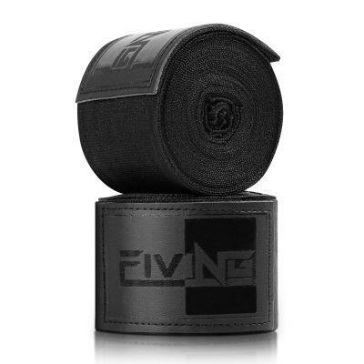 FIVING Premium Handwraps 180 inches Elastic Hand Wraps with Thumb Loop for Boxing, MMA, Muay Thai and Other Martial Arts 4m for Men & Women (Black, 4.5m)
