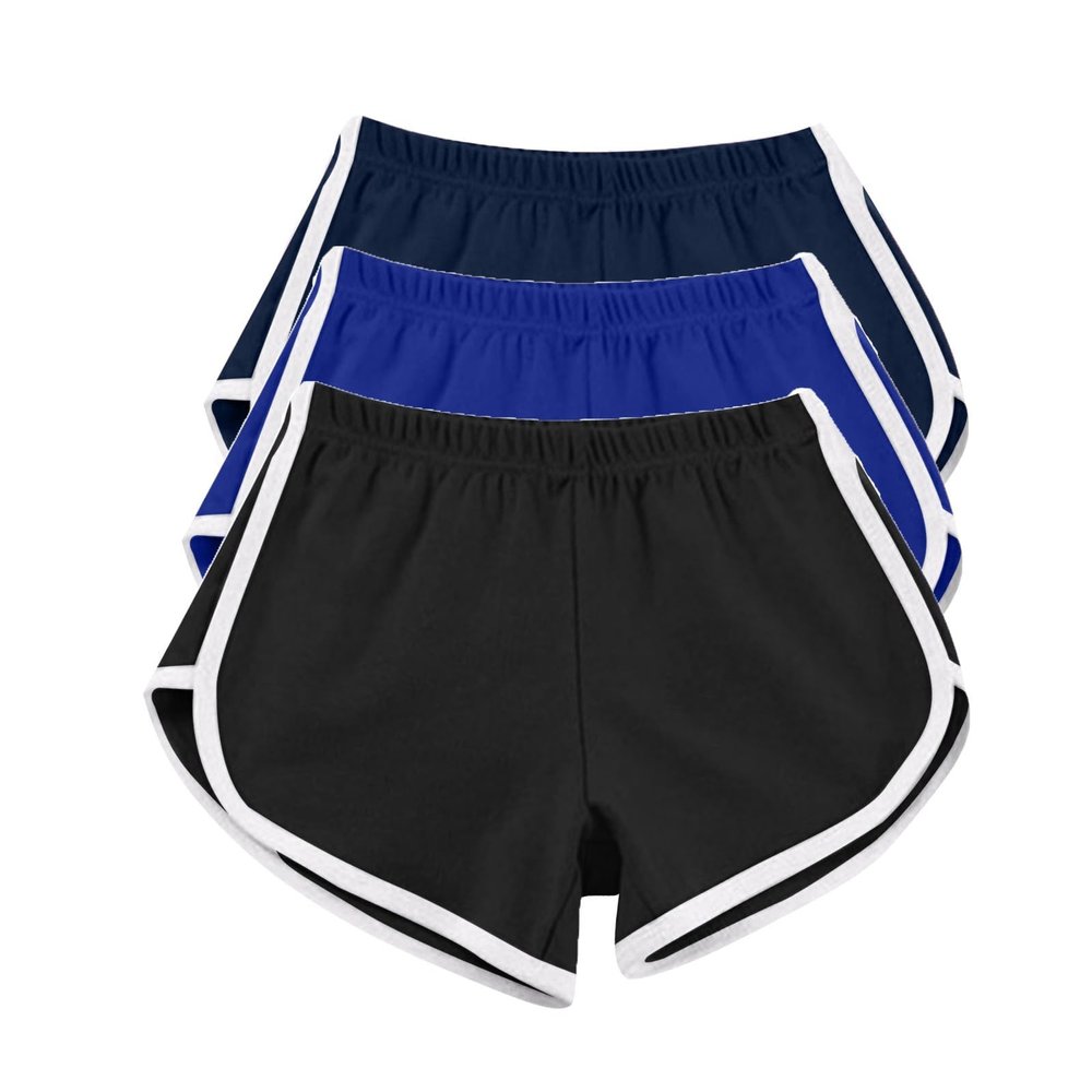 3 Pack Women's Shorts Quick Dry Active Workout Running Shorts Comfy Casual Elastic Waist Lounge Shorts Sweat Short