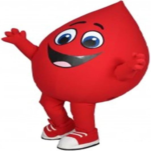 Eamior Buddy the Blood Drop Mascot Costume Adult Size for Men & Women with Built-in Fan Inside the Head