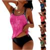 Generic Today 2024 Tankini Swimsuits for Women Two Piece Ruched Drawstring Bathing Suit Tops Tummy Control Flowy Vacation Swimwears Hot Pink 2X, XX-Large view 1