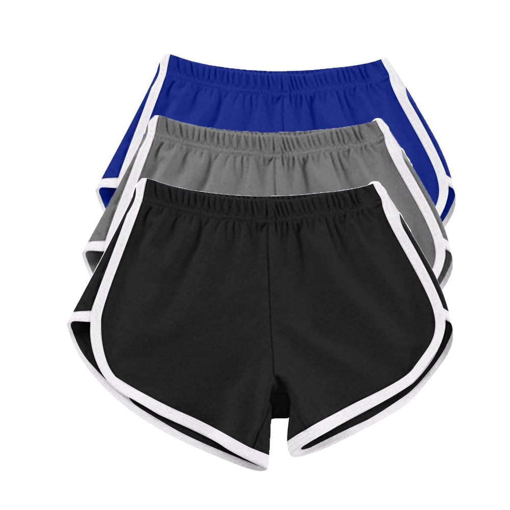 3 Pack Women's Shorts Quick Dry Active Workout Running Shorts Comfy Casual Elastic Waist Lounge Shorts Sweat Short