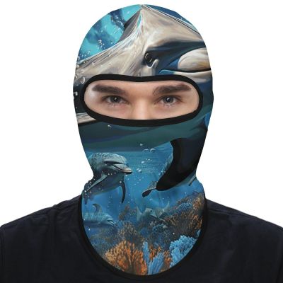 Balaclava Face Mask for Men Women Dolphins Full Mask for Outdoor Sport Cycling Fishing Cap
