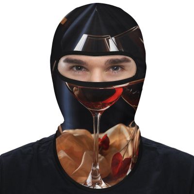 Balaclava Face Mask for Men Women Red Wine Glasses Full Mask for Outdoor Sport Cycling Fishing Cap