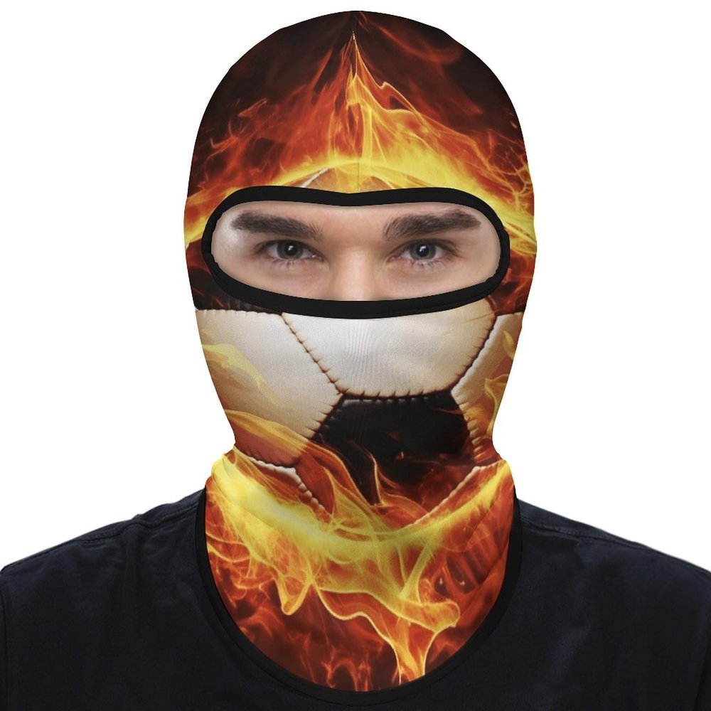 Balaclava Face Mask for Men Women Burning Football Full Mask for Outdoor Sport Cycling Fishing Cap