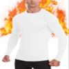 EoBeKee Thermal Base Layer for Men, Long Sleeve Compression Undershirts Athletic Sport Shirts Cold Weather Workout Tops White view 1