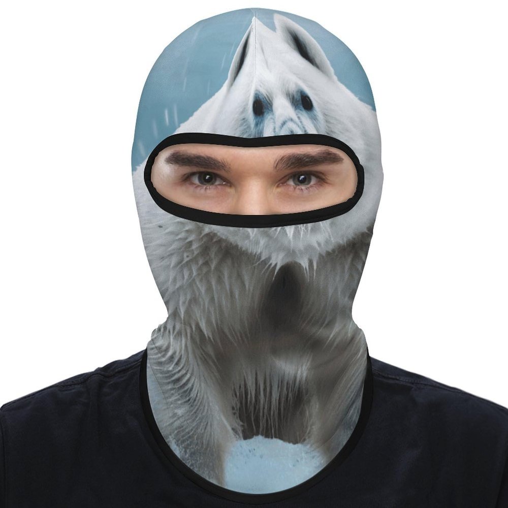 Balaclava Face Mask for Men Women Cool Animal White Polar Bear Full Mask for Outdoor Sport Cycling Fishing Cap