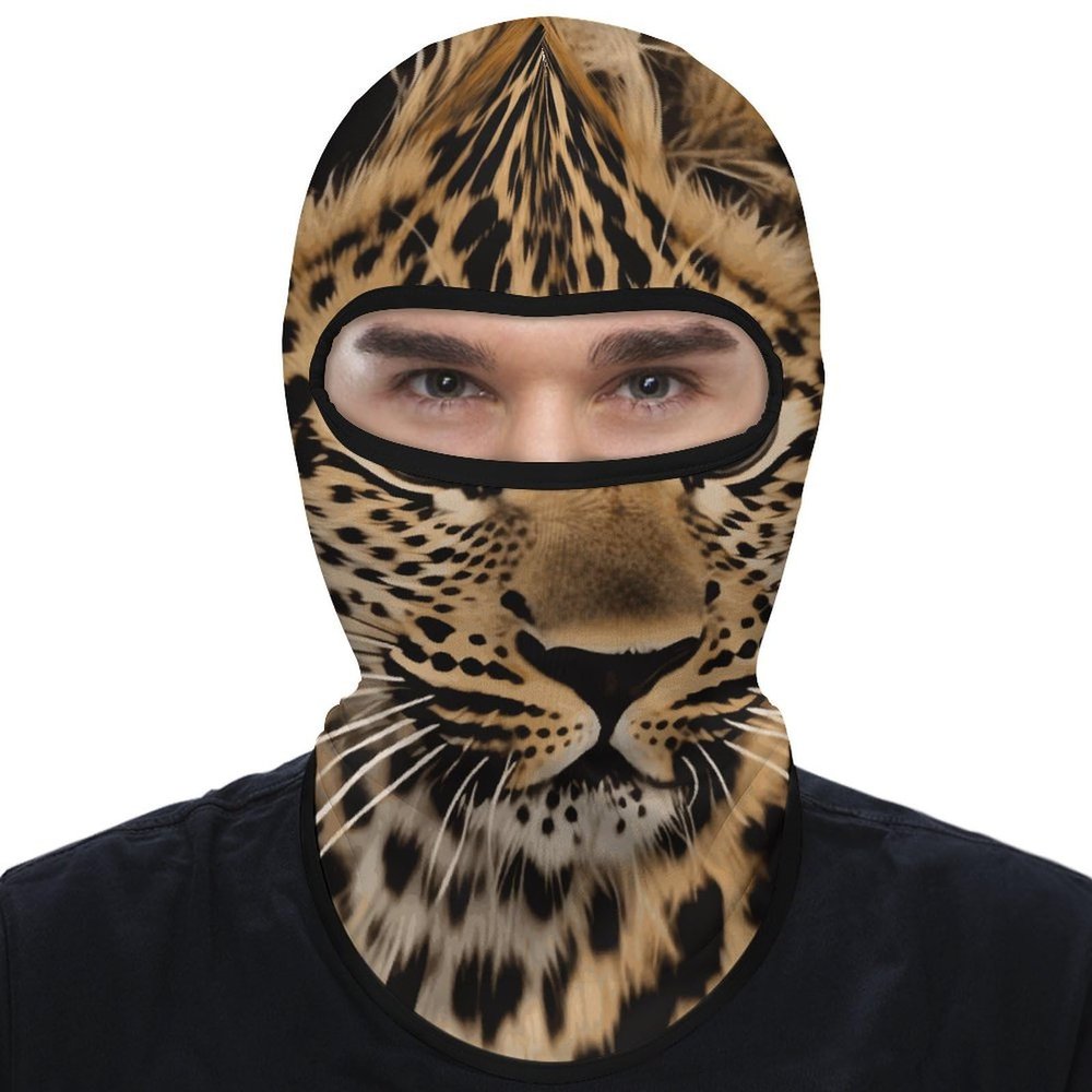 Balaclava Face Mask for Men Women Cute Leopard Full Mask for Outdoor Sport Cycling Fishing Cap