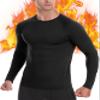 EoBeKee Mens Thermal Compression Shirts, Warm Long Sleeve Fleece Lined Tops Athletic Base Layer for Running Cold Weather Black view 1