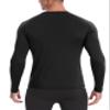 EoBeKee Mens Thermal Compression Shirts, Warm Long Sleeve Fleece Lined Tops Athletic Base Layer for Running Cold Weather Black view 2