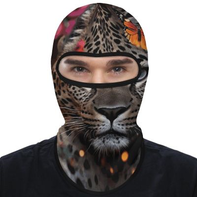 Balaclava Face Mask for Men Women Leopard and Butterfly Full Mask for Outdoor Sport Cycling Fishing Cap