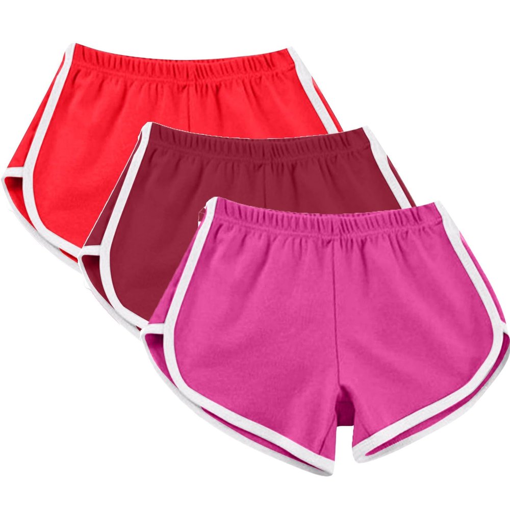 3 Pack Women's Shorts Quick Dry Active Workout Running Shorts Comfy Casual Elastic Waist Lounge Shorts Sweat Short