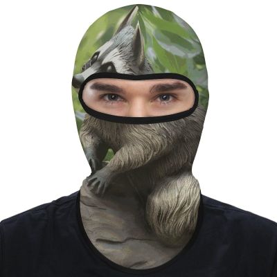 Balaclava Face Mask for Men Women Raccoon Statue Full Mask for Outdoor Sport Cycling Fishing Cap