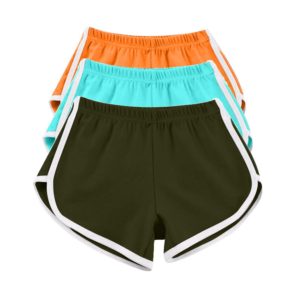 3 Pack Women's Shorts Quick Dry Active Workout Running Shorts Comfy Casual Elastic Waist Lounge Shorts Sweat Short