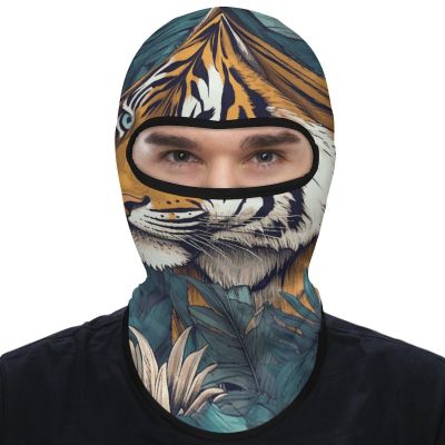 Balaclava Face Mask for Men Women Tropical Tiger Full Mask for Outdoor Sport Cycling Fishing Cap