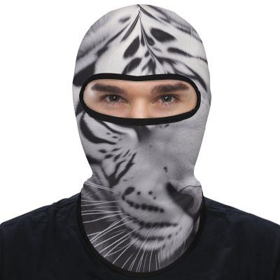 Balaclava Face Mask for Men Women White Tiger Full Mask for Outdoor Sport Cycling Fishing Cap