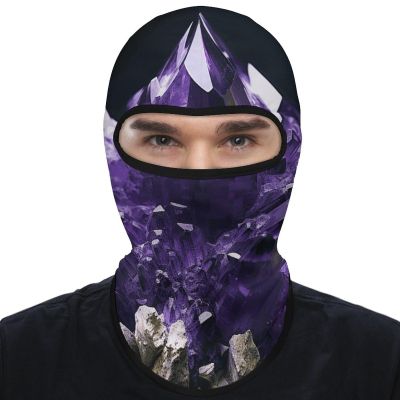 Balaclava Face Mask for Men Women Purple Amethyst Full Mask for Outdoor Sport Cycling Fishing Cap