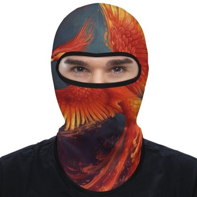 Balaclava Face Mask for Men Women Orange Red Phoenix Full Mask for Outdoor Sport Cycling Fishing Cap