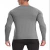 EoBeKee Mens Thermal Long Sleeve Shirt - Compression Tight Shirts Winter Base Layer Tops Running Sports Hunting Workout Undershirt Grey view 2