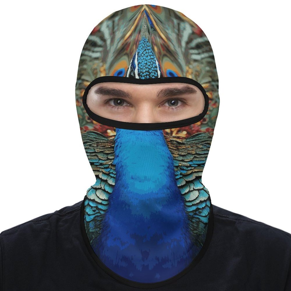 DJUETRUI Balaclava Face Mask for Men Women Elegant Peacock Full Mask for Outdoor Sport Cycling Fishing Cap, 1